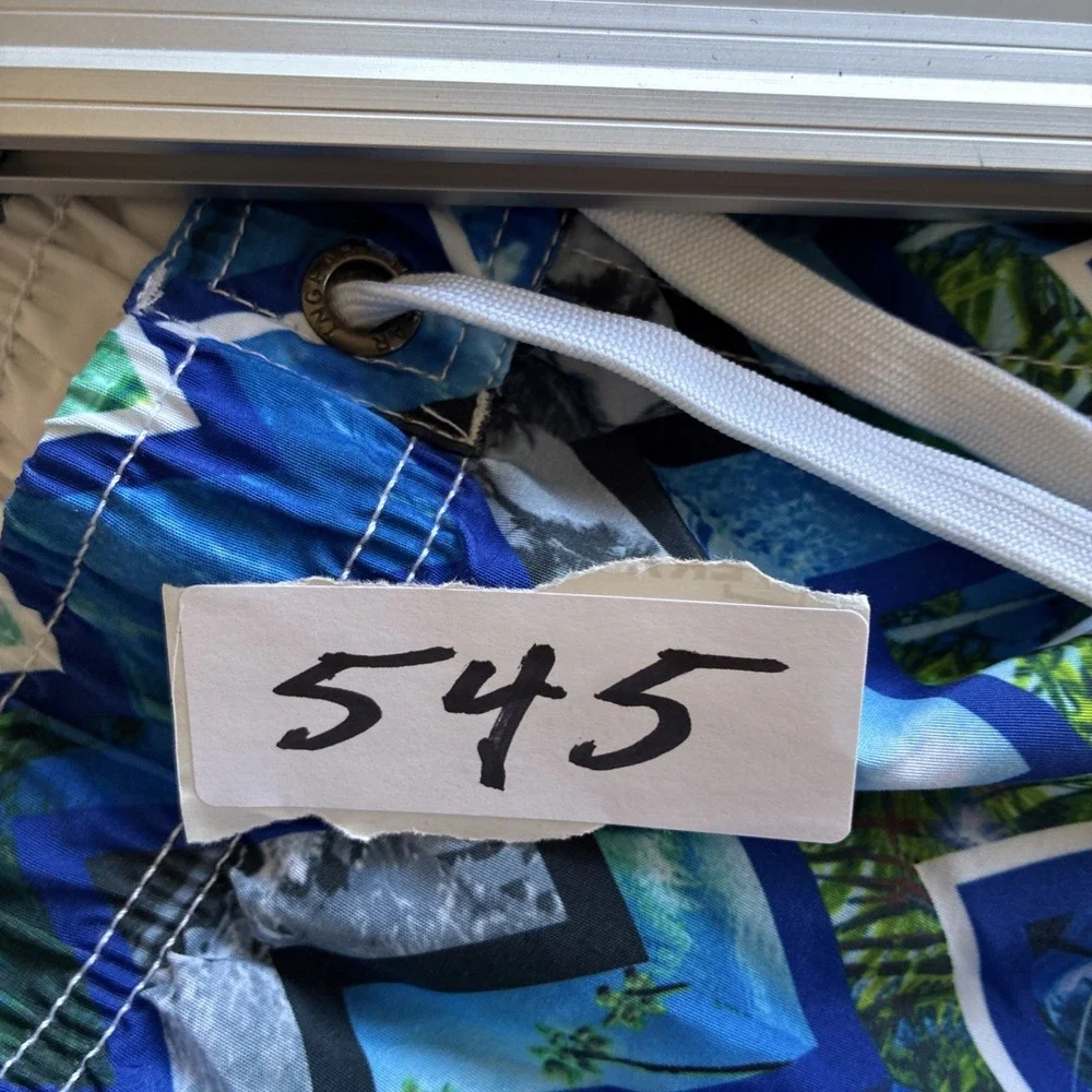 Ingear Swim Mens Blue Board Shorts Swim Trunks Mesh Lined XXL MS1 Geo Surf